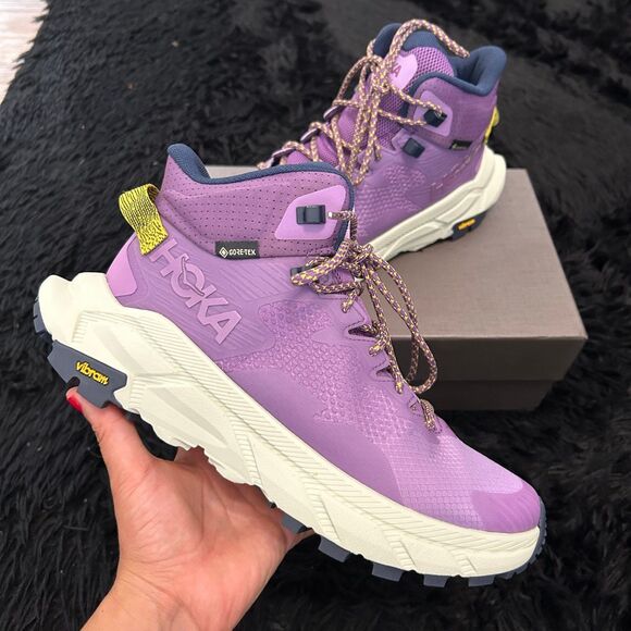 HOKA One One Trail Code GTX purple lace up shoes sneakers women’s 7.5 new - Picture 8 of 8